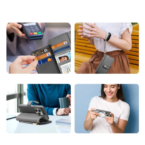 Etui z klapką Dux Ducis Lawa do Apple iPhone 15 Pro szare