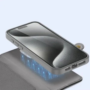 Etui z klapką Dux Ducis Lawa do Apple iPhone 15 Pro szare