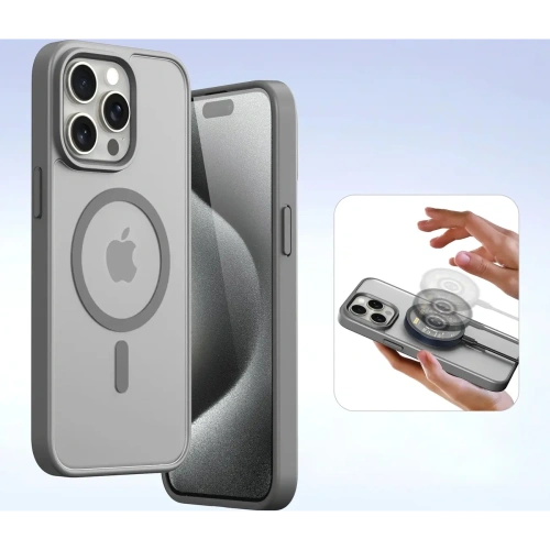 Etui z klapką Dux Ducis Lawa do Apple iPhone 15 Pro szare