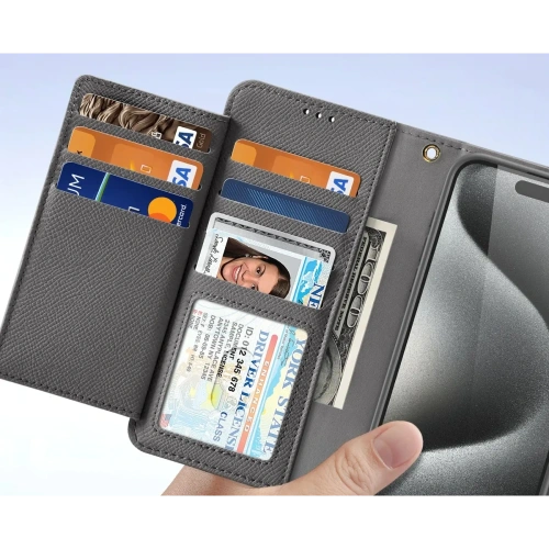 Etui z klapką Dux Ducis Lawa do Apple iPhone 15 Pro szare