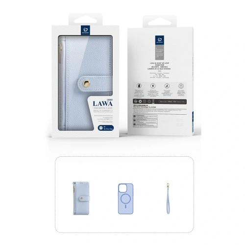 Etui z klapką Dux Ducis Lawa do Apple iPhone 15 Pro niebieskie