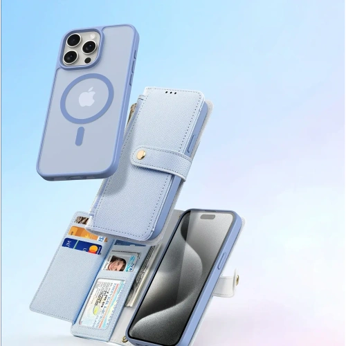 Etui z klapką Dux Ducis Lawa do Apple iPhone 15 Pro niebieskie