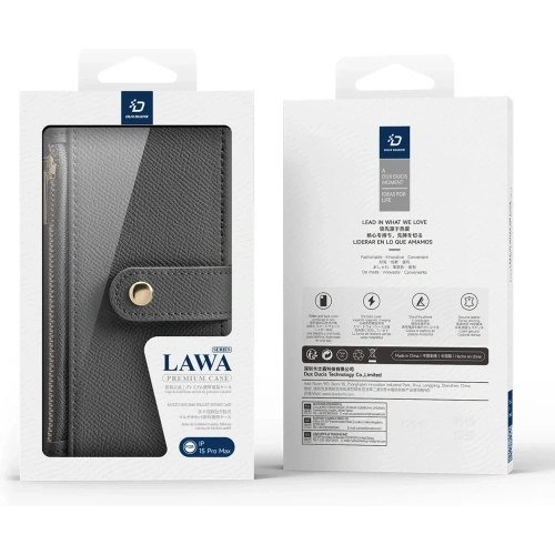 Etui z klapką Dux Ducis Lawa do Apple iPhone 15 Pro Max szare