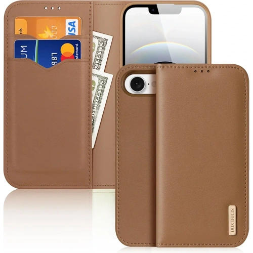 Etui z klapką Dux Ducis Hivo do Apple iPhone 16e brązowe