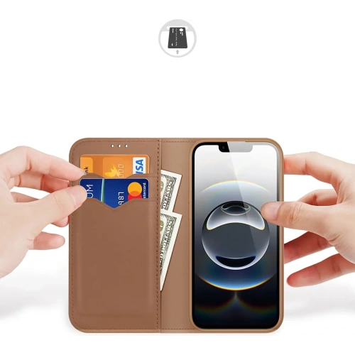 Etui z klapką Dux Ducis Hivo do Apple iPhone 16e brązowe