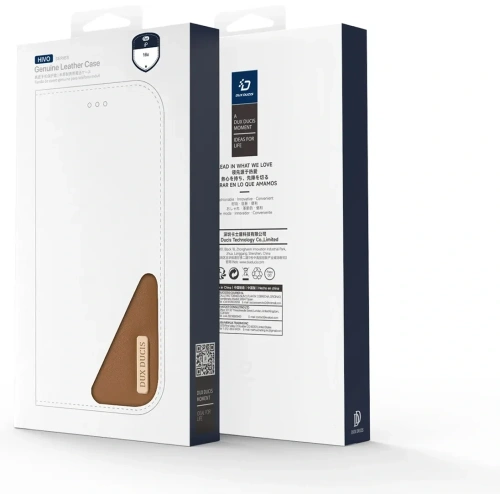 Etui z klapką Dux Ducis Hivo do Apple iPhone 16e brązowe