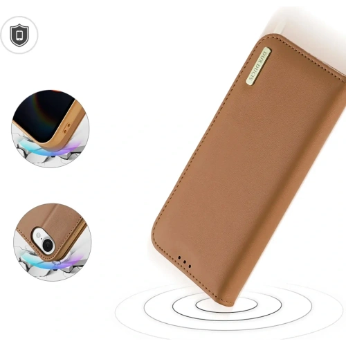 Etui z klapką Dux Ducis Hivo do Apple iPhone 16e brązowe