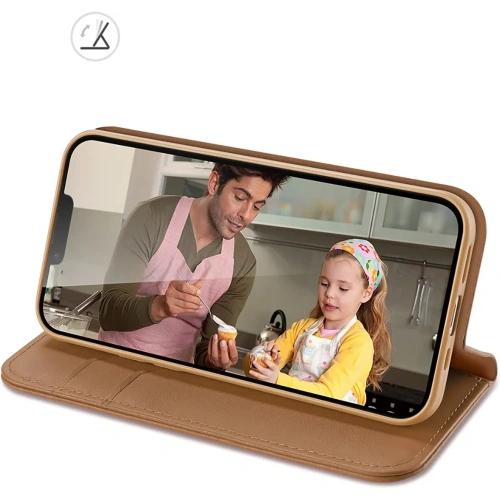 Etui z klapką Dux Ducis Hivo do Apple iPhone 16e brązowe