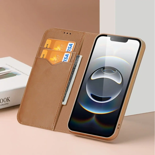 Etui z klapką Dux Ducis Hivo do Apple iPhone 16e brązowe