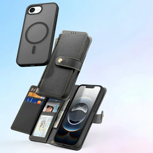 Etui z klapką Dux Ducis Lawa do Apple iPhone 16e z odłączanym portfelem magnetycznym czarne