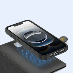 Etui z klapką Dux Ducis Lawa do Apple iPhone 16e z odłączanym portfelem magnetycznym czarne