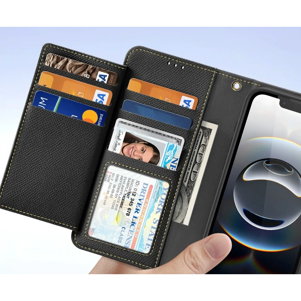 Etui z klapką Dux Ducis Lawa do Apple iPhone 16e z odłączanym portfelem magnetycznym czarne