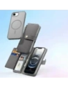Etui z klapką Dux Ducis Lawa do Apple iPhone 16e z odłączanym portfelem magnetycznym szare