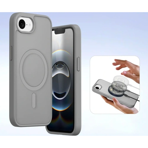 Etui z klapką Dux Ducis Lawa do Apple iPhone 16e z odłączanym portfelem magnetycznym szare