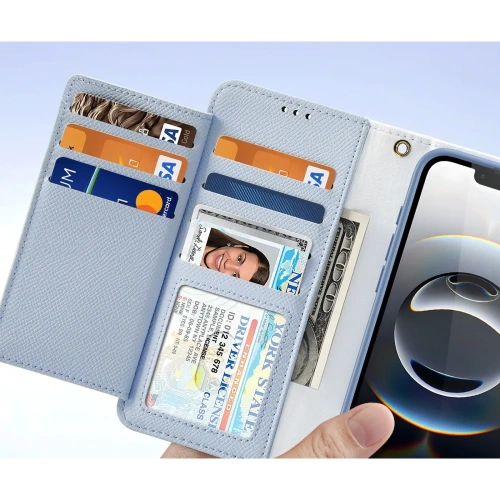 Etui z klapką Dux Ducis Lawa do Apple iPhone 16e z odłączanym portfelem magnetycznym błękitne