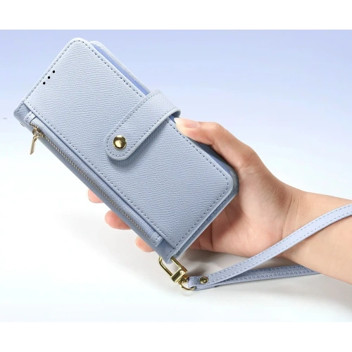 Etui z klapką Dux Ducis Lawa do Apple iPhone 16e z odłączanym portfelem magnetycznym błękitne