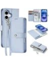 Etui z klapką Dux Ducis Lawa do Apple iPhone 16 z odłączanym portfelem magnetycznym błękitne