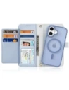Etui z klapką Dux Ducis Lawa do Apple iPhone 16 z odłączanym portfelem magnetycznym błękitne