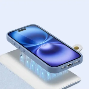 Etui z klapką Dux Ducis Lawa do Apple iPhone 16 z odłączanym portfelem magnetycznym błękitne