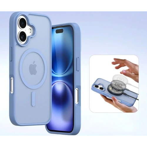 Etui z klapką Dux Ducis Lawa do Apple iPhone 16 z odłączanym portfelem magnetycznym błękitne