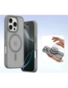 Etui z klapką Dux Ducis Lawa do Apple iPhone 16 Pro z odłączanym portfelem magnetycznym szare