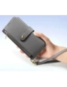 Etui z klapką Dux Ducis Lawa do Apple iPhone 16 Pro z odłączanym portfelem magnetycznym szare