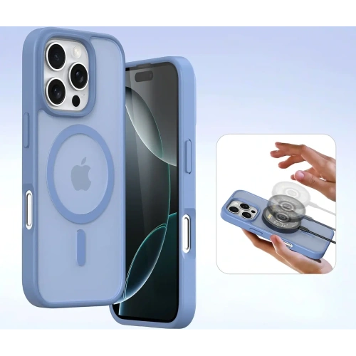 Etui z klapką Dux Ducis Lawa do Apple iPhone 16 Pro z odłączanym portfelem magnetycznym błękitne