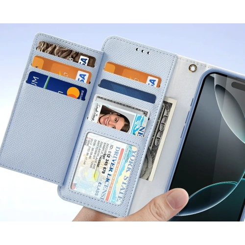 Etui z klapką Dux Ducis Lawa do Apple iPhone 16 Pro z odłączanym portfelem magnetycznym błękitne