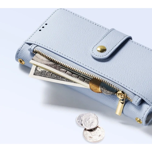 Etui z klapką Dux Ducis Lawa do Apple iPhone 16 Pro z odłączanym portfelem magnetycznym błękitne