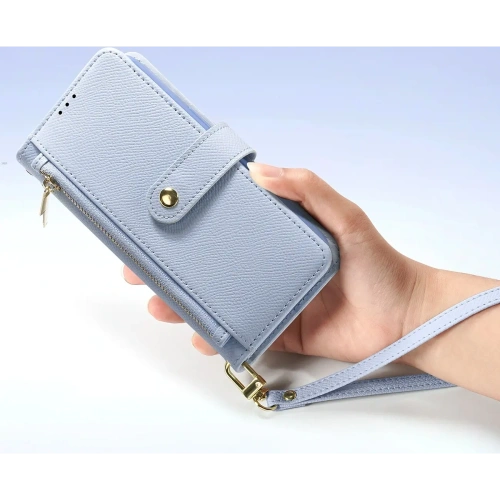 Etui z klapką Dux Ducis Lawa do Apple iPhone 16 Pro z odłączanym portfelem magnetycznym błękitne