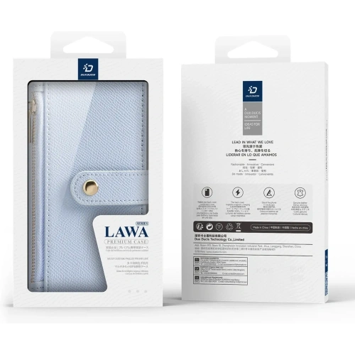 Etui z klapką Dux Ducis Lawa do Apple iPhone 16 Pro z odłączanym portfelem magnetycznym błękitne