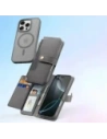Etui z klapką Dux Ducis Lawa do Apple iPhone 16 Pro Max z odłączanym portfelem magnetycznym szare