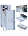 Etui z klapką Dux Ducis Lawa do Apple iPhone 16 Pro Max z odłączanym portfelem magnetycznym błękitne