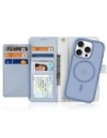 Etui z klapką Dux Ducis Lawa do Apple iPhone 16 Pro Max z odłączanym portfelem magnetycznym błękitne