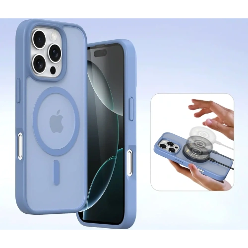 Etui z klapką Dux Ducis Lawa do Apple iPhone 16 Pro Max z odłączanym portfelem magnetycznym błękitne