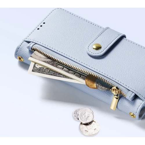 Etui z klapką Dux Ducis Lawa do Apple iPhone 16 Pro Max z odłączanym portfelem magnetycznym błękitne