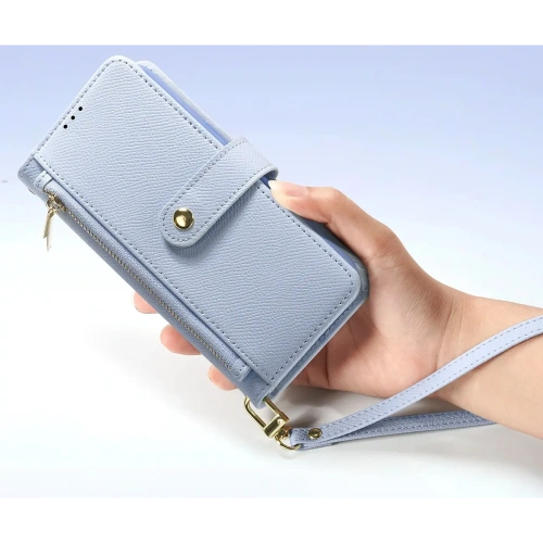 Etui z klapką Dux Ducis Lawa do Apple iPhone 16 Pro Max z odłączanym portfelem magnetycznym błękitne