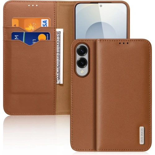 Etui z klapką Dux Ducis Hivo do Samsung Galaxy S25 Edge brązowe