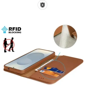 Etui z klapką Dux Ducis Hivo do Samsung Galaxy S25 Edge brązowe