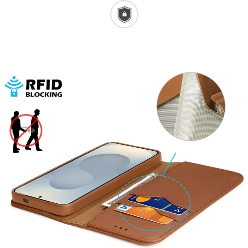 Etui z klapką Dux Ducis Hivo do Samsung Galaxy S25 Edge brązowe