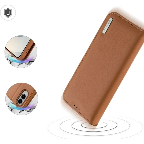 Etui z klapką Dux Ducis Hivo do Samsung Galaxy S25 Edge brązowe