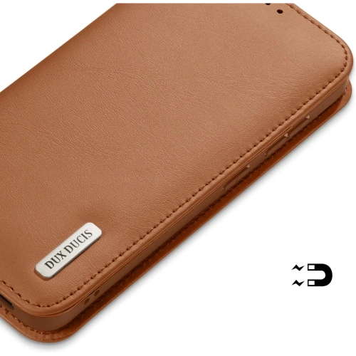 Etui z klapką Dux Ducis Hivo do Samsung Galaxy S25 Edge brązowe