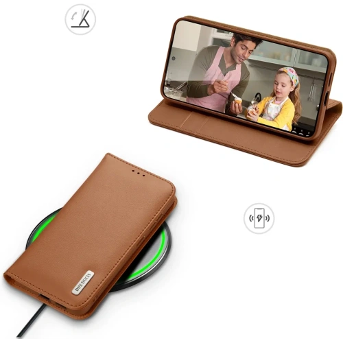 Etui z klapką Dux Ducis Hivo do Samsung Galaxy S25 Edge brązowe