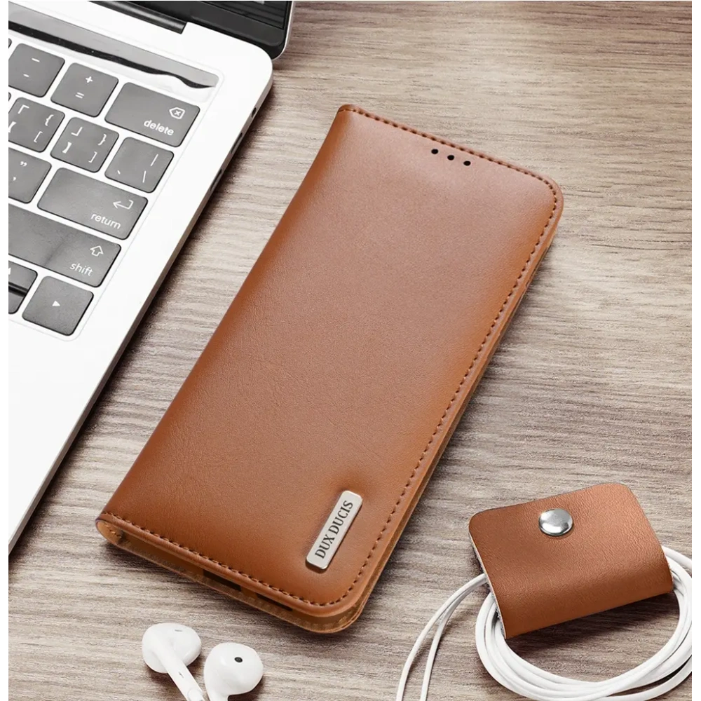 Etui z klapką Dux Ducis Hivo do Samsung Galaxy S25 Edge brązowe
