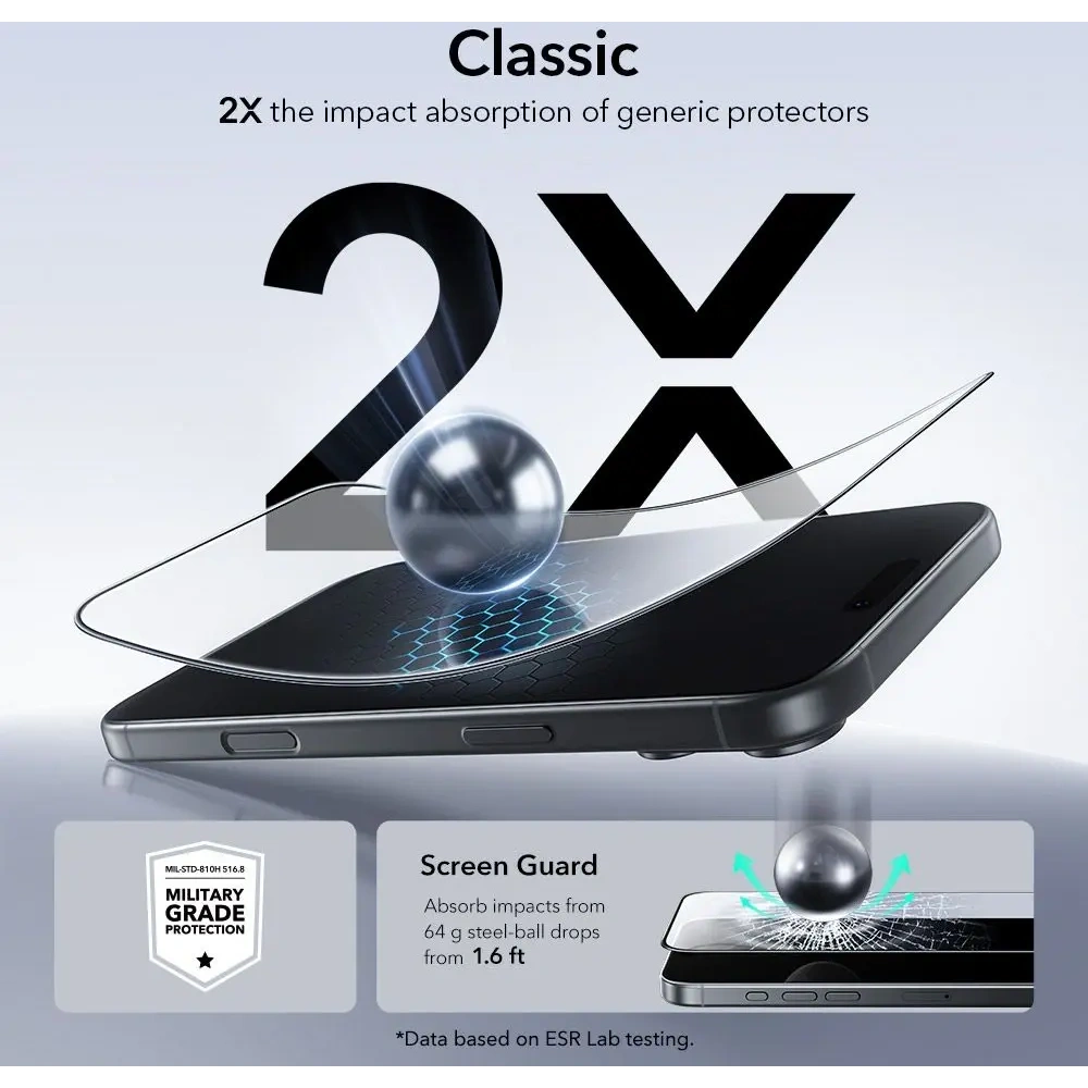 Szkło hartowane ESR Ultrafit Tempered Glass do Apple iPhone 17 Pro Clear [2 PACK]