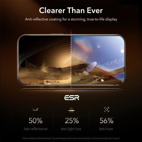 Szkło hartowane ESR Ultrafit Armorite Pro Tempered Glass Accessory Glass by Corning do Apple iPhone 17 Pro Clear
