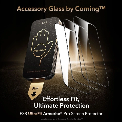 Szkło hartowane ESR Ultrafit Armorite Pro Tempered Glass Accessory Glass by Corning do Apple iPhone 17 Pro Max Clear
