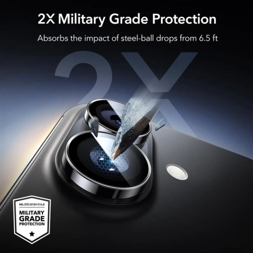 Osłona na aparat ESR Armorite Camera Protector do Apple iPhone 16 / 16 Plus / 17 Black