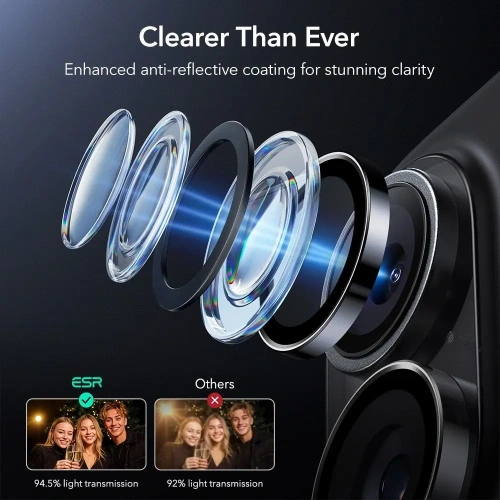 Osłona na aparat ESR Armorite Camera Protector do Apple iPhone 16 / 16 Plus / 17 Black