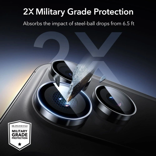 Osłona na aparat ESR Armorite Camera Protector do Apple iPhone 14 Pro / 14 Pro Max / 15 Pro / 15 Pro Max / 16 Pro / 16 Pro Max / 17 Pro / 17 Pro Max Black